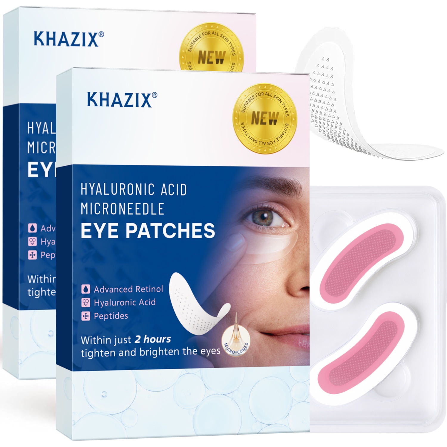 Eye Cream Peptide - Retinol Microneedle Eye Patches with Hyaluronic