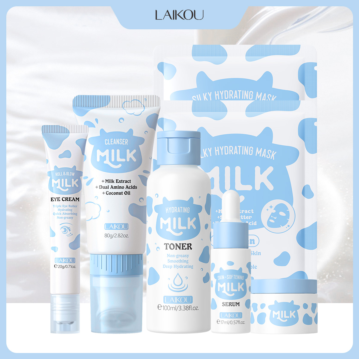 LAIKOU 6Pcs Milk Hydrating Ski - Skincare Glowing recension och pris
